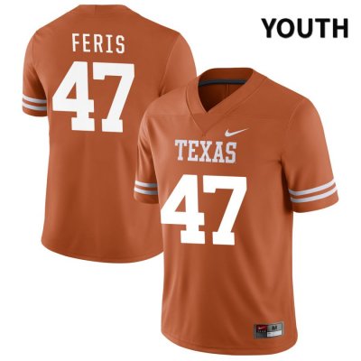 Texas Longhorns Youth #47 Charles Feris Authentic Orange NIL 2022 College Football Jersey CNX31P1J